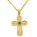 Χρυσός Βυζαντινός σταυρός Κ14 με αλυσίδα